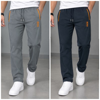 HUGO BOSS FORMAL TROUSER 2PCS COMBO [GRYE & NAVY BLUE]