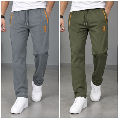 HUGO BOSS FORMAL TROUSER 2PCS COMBO [GREY & OLIVE]