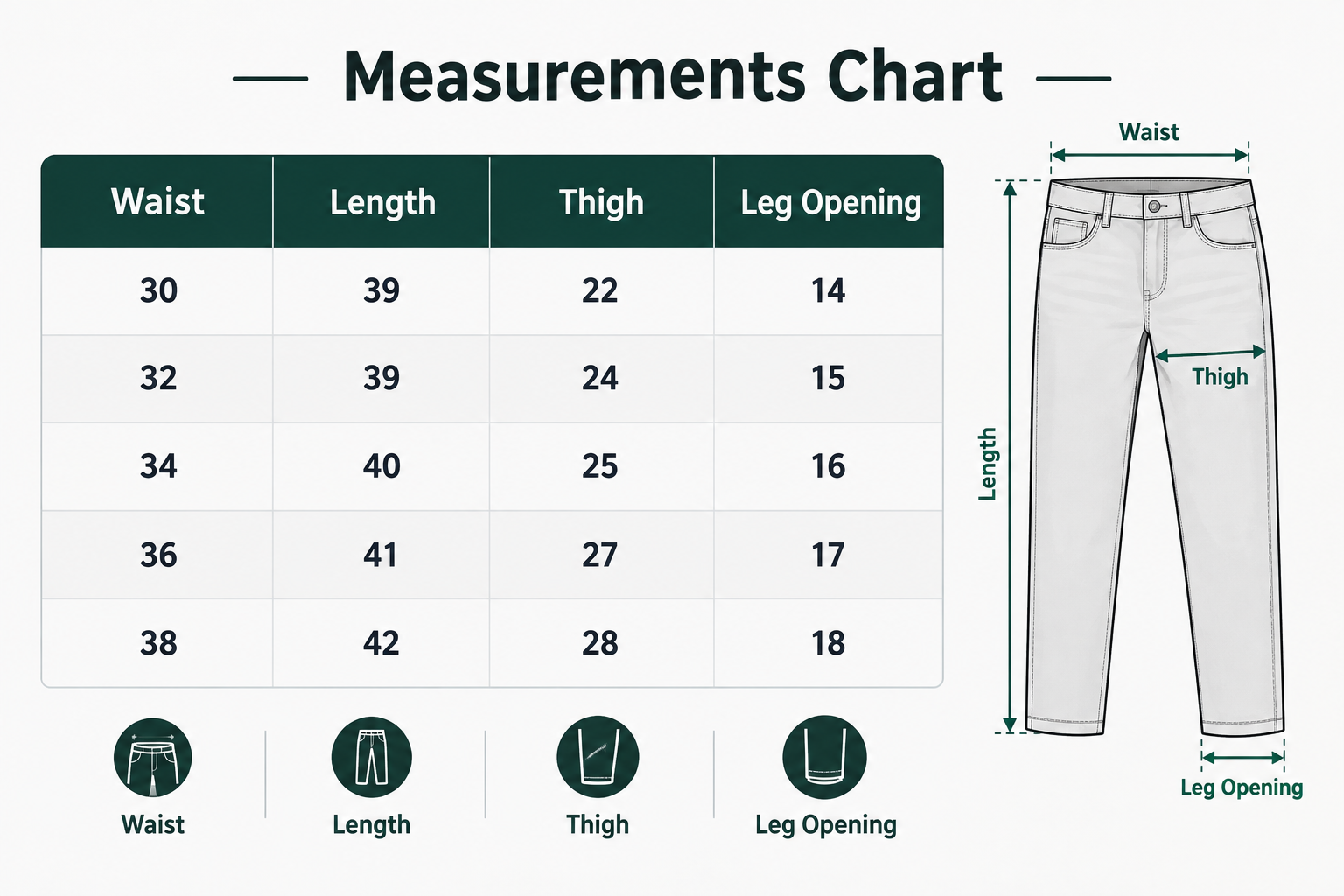 Size chart for Remi Cotton LOOSE PANT [ CREAM ]